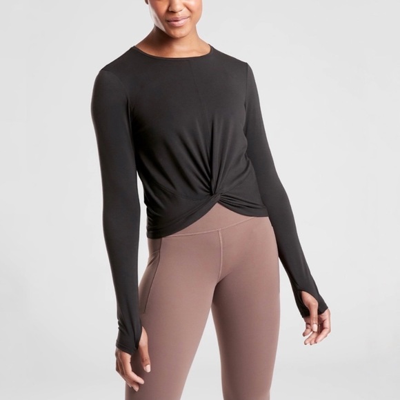 Athleta Tops - Perfect condition Athleta Essence Twist Long Sleeve Top Black XL